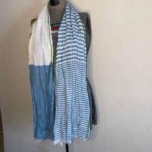 Bershka India striped patchwork nautical boho wrinkle 70x25 scarf wrap
